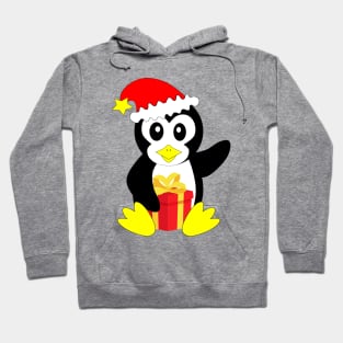 Cute penguin with christmas present Hoodie